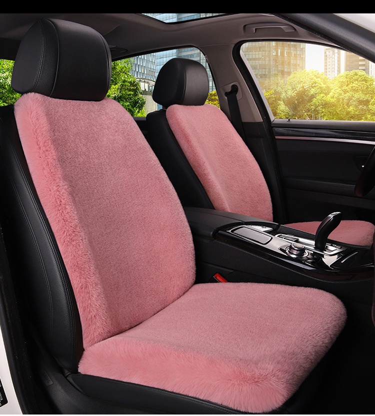 Soft Car Seat Cover Pink White Auto Seat Cushion Keep Warm Car