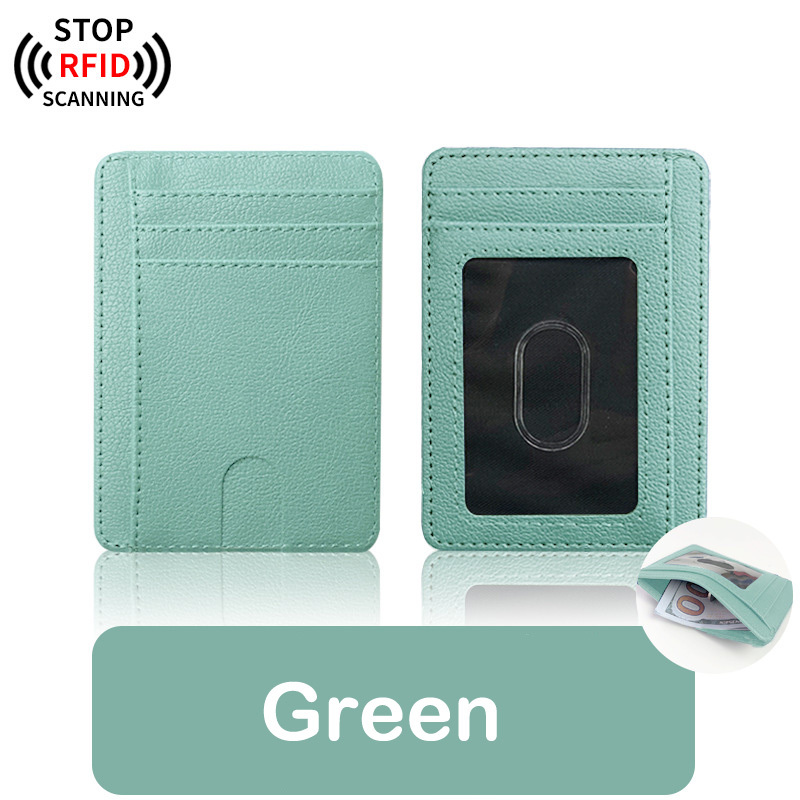 portable rfid card holder simple small leather card - {region_name}