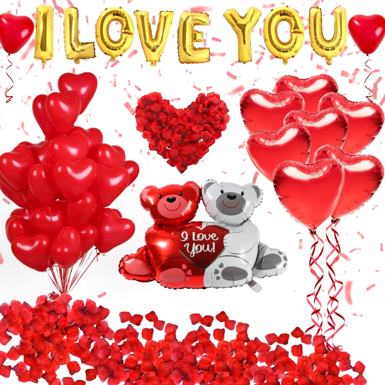 Pack 40 Globos Pequeños Corazones Te Quiero Te Amo 24 Cm