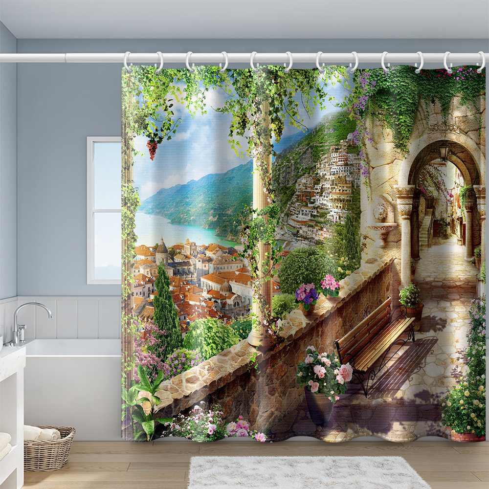 Peacock & Water Landscape Bath Curtain, Colorful Natural Waterproof Shower  Curtain, Washable Bathtub Curtain Liner, With 12 Hooks,, Bathroom  Accessories, Room Decor - Temu