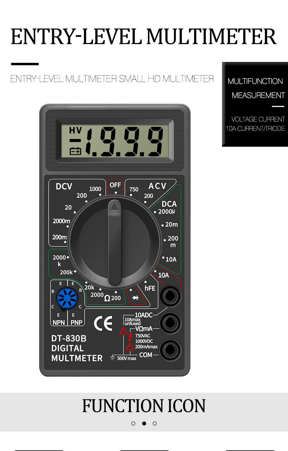 Testeur électrique professionnel DT830B, ampèremètre AC/DC, voltmètre Ohm,  mini multimètre numérique de poche, 1 pièces - AliExpress