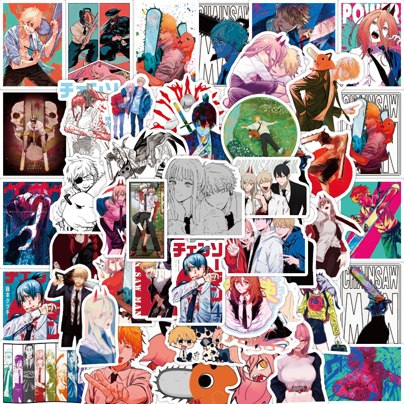 Anime Chainsaw Man Series Doodle Waterproof Stickers Diy Creative Toys -  Temu