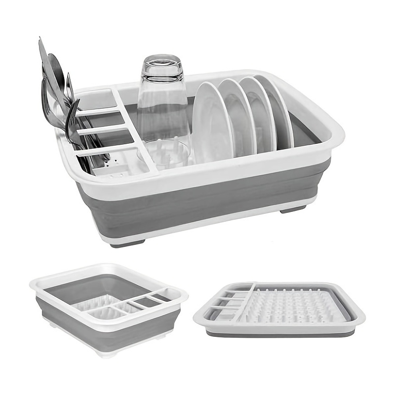 Creative Home Heavy Gauge Kitchen Folding Dish Rack Dish Drainer Rack,  Dishes, Cups, Plates Organizer 80007 - The Home Depot