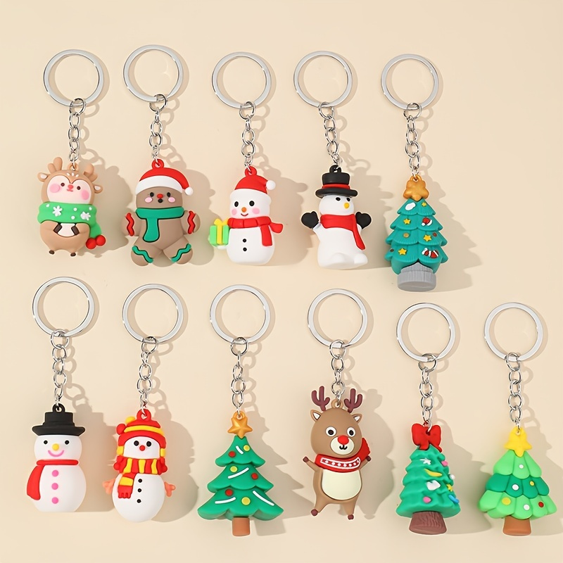 Christmas Miniature Items Trees Santa Elk Snowman Cute DIY Accessories  Keychain Christmas Home Decor Mini Desk Decorations