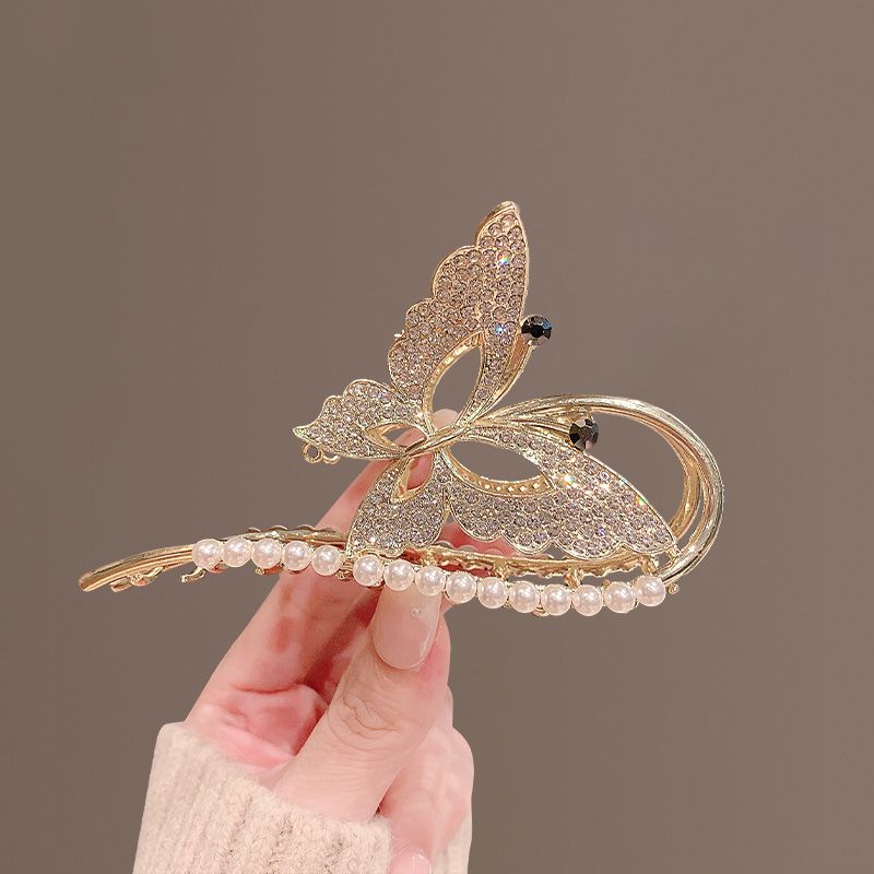 Rhinestone Butterfly Big Hair Clip Metal Hair Claw Clips Nonslip Golden Hair  Clips Large Strong Hold Jaw Hair Clamps | High-quality & Affordable | Temu