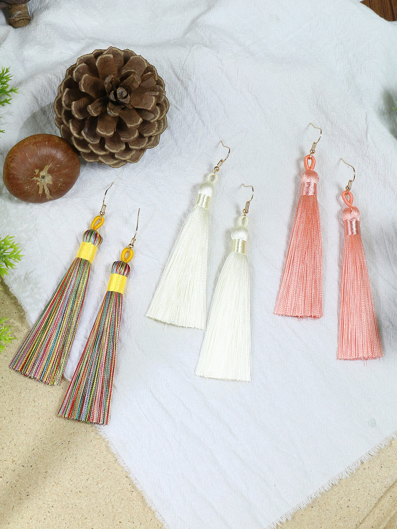 Boho Women's Multicolor Tassel Pendant Earrings Earrings - Temu Canada