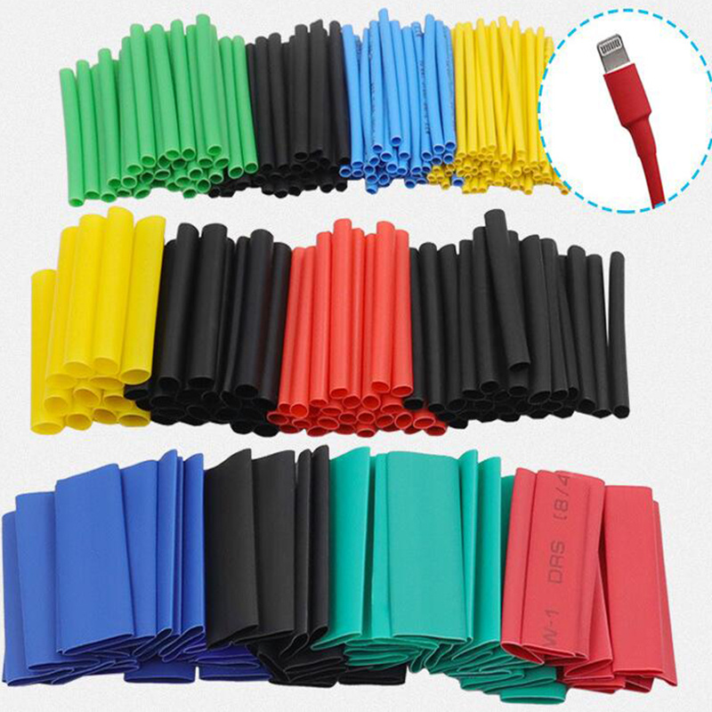 164 Pieces Heat Shrink Tube Thermoresistant Multi-color Cable Sleeve  Shrinkable Connection Wire Wrapping Kit Household - AliExpress
