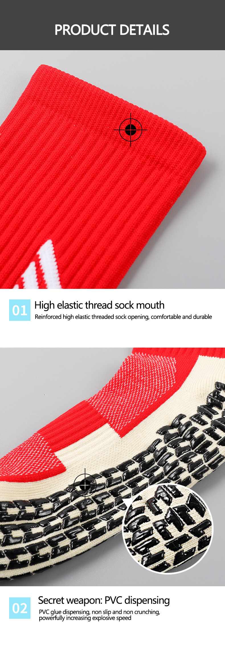 Men's & Kids' High Tube Football Socks - Thickened Towel Bottom, Knee-Length Sports Socks With Anti-Slip Silicone Grip 3 thumbnail image