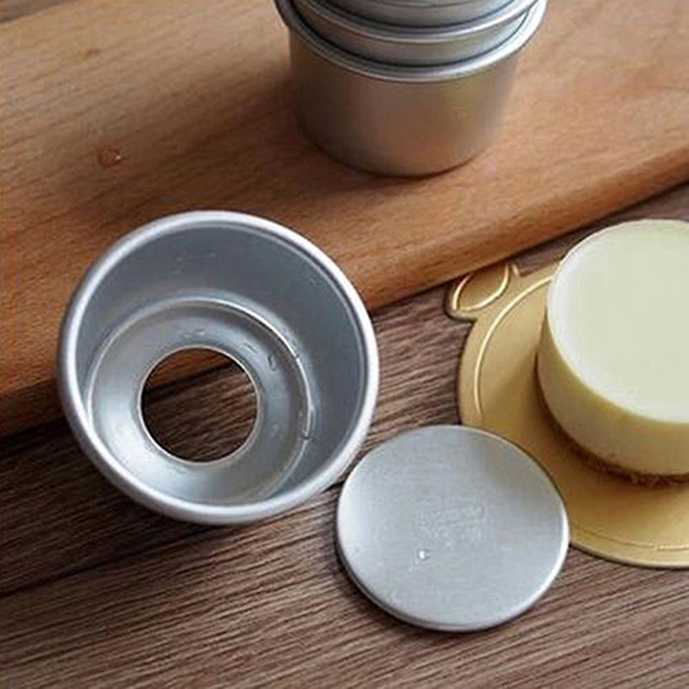 a small 2 inch mini aluminum golden round removable bottom cake mold with anodized thickened bottom mold for baking diy cakes details 3