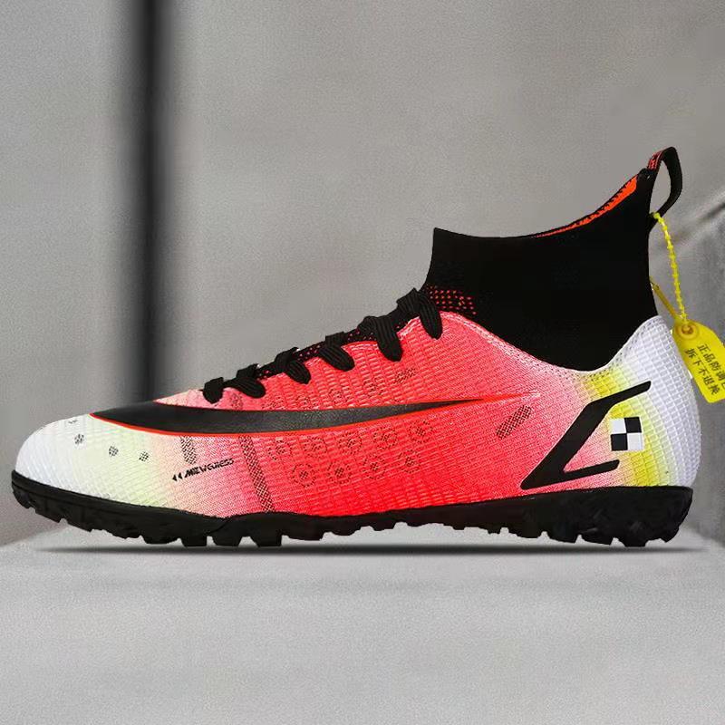 Men's High Top Soccer Boots Football Cleats Nonslip Sneakers For