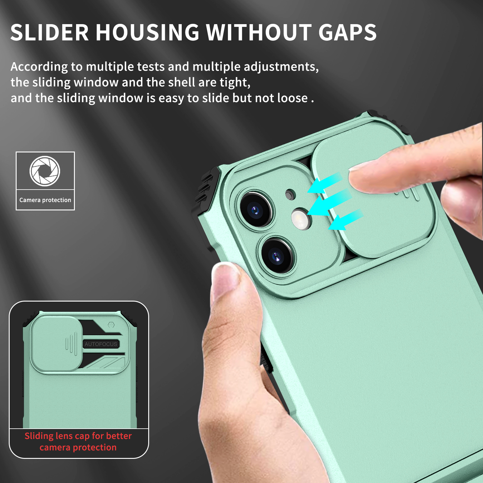Slide Lens Protection Cover Folding Kickstand Case - Temu