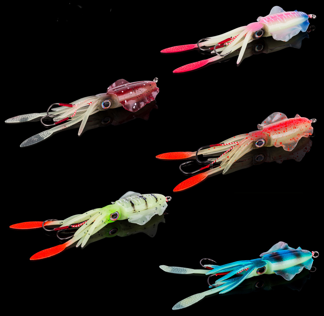 Luminous Fishing Squid Skirts 6inch Glow Lures Octopus Trolling Fishing  Lure Soft Plastic ishing Lure for Bass Salmon Trout Luminous 15cm
