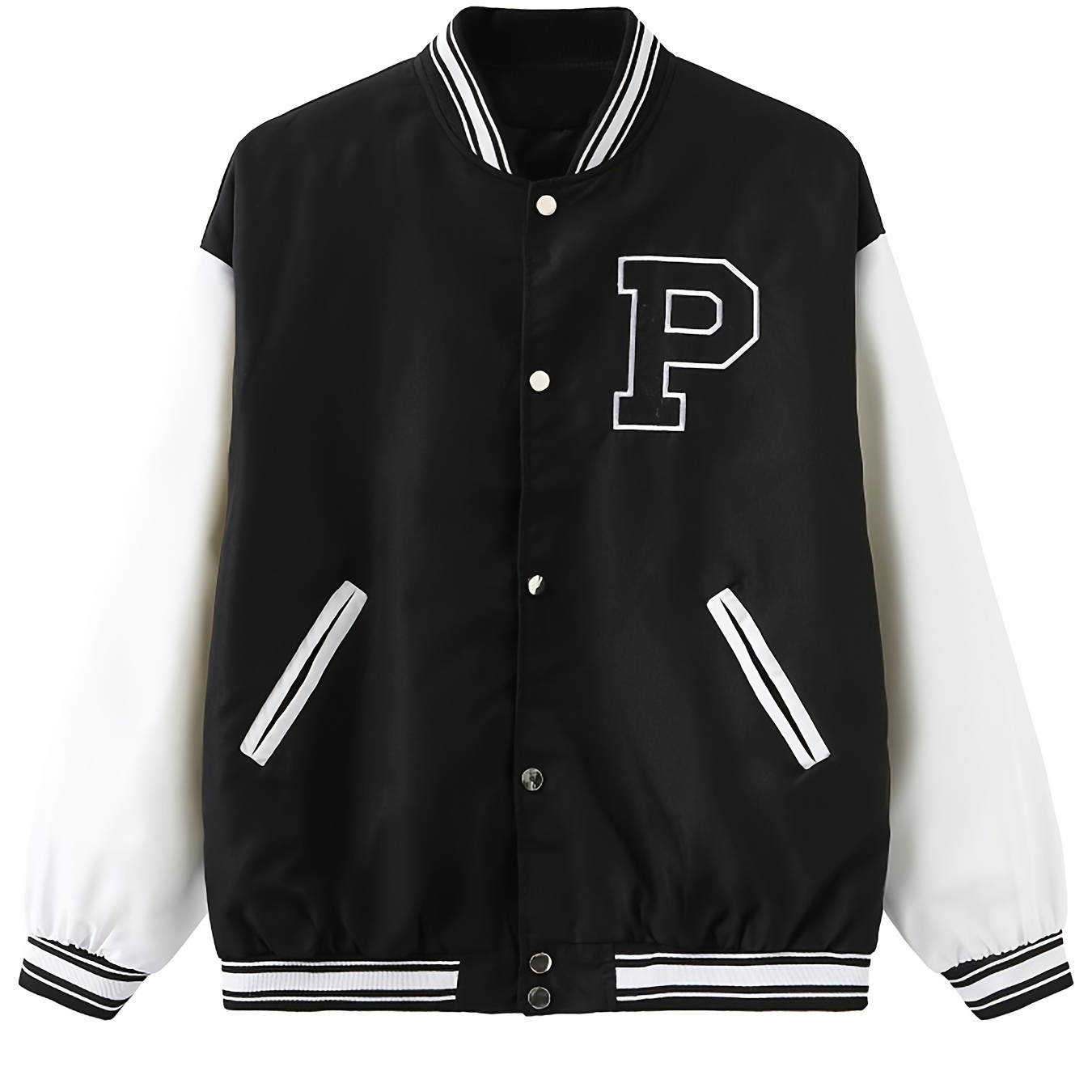 TheFound Women Casual Baseball Jacket Vintage Letter Print Crop