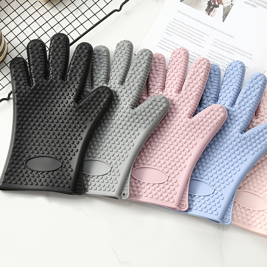 Bbq Heat Resistant Gloves Non-slip Silicone Oven Gloves, Kitchen Cooking  Gloves, Safety Gloves For Grilling, Baking, Cooking, Cutting And Welding,  Baking Bbq Tools - Temu
