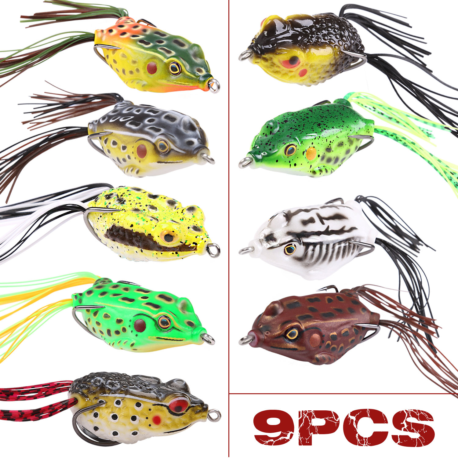 2 Top Water Frog Fishing Lure Floating Frog Weedless Frog Lure Bass Lure  Frogs