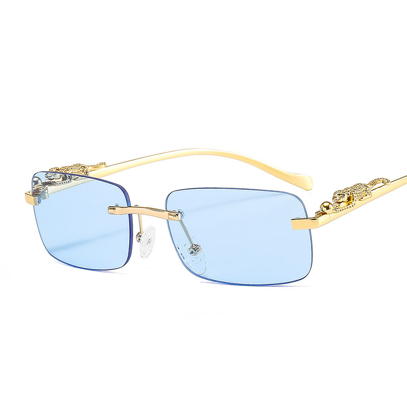 Leopard Decor Rimless Square Fashion Glasses Colorful Men Vintage Leopard  Head Metal Sunglasses Ideal Choice For Gifts - Jewelry & Accessories - Temu  Canada