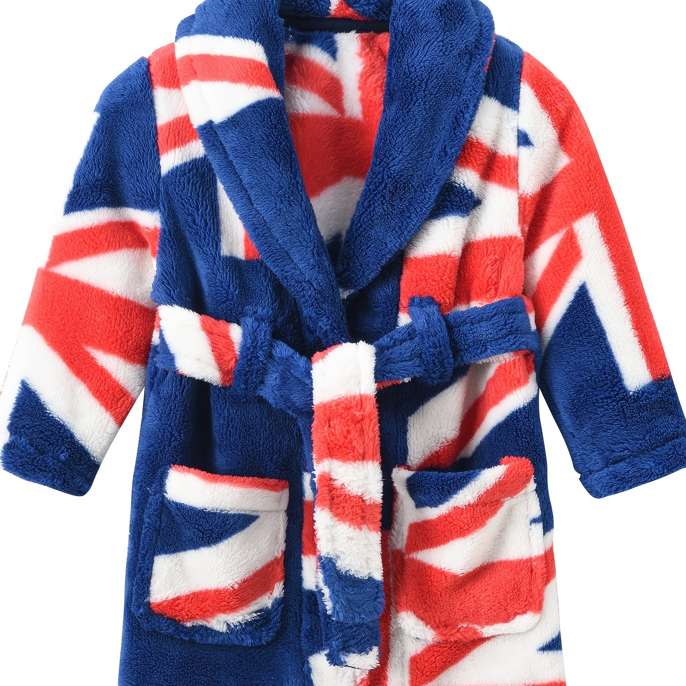 Children's Plush Warm Bathrobe Soft Pajamas Sleepwear With Belt And