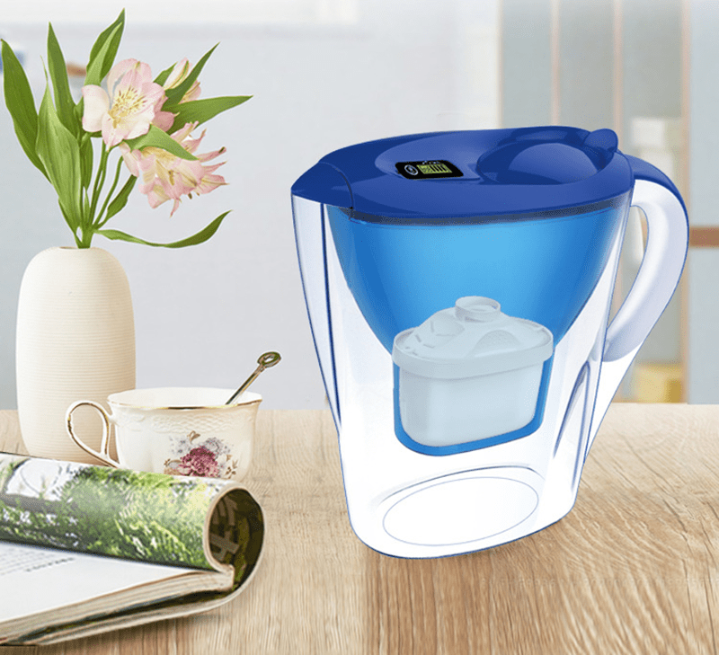 AQUAPHOR Jarra compacta con filtro de agua de 5 tazas, color blanco con 1  filtro B15, cabe en la puerta del refrigerador, reduce la cal y el cloro