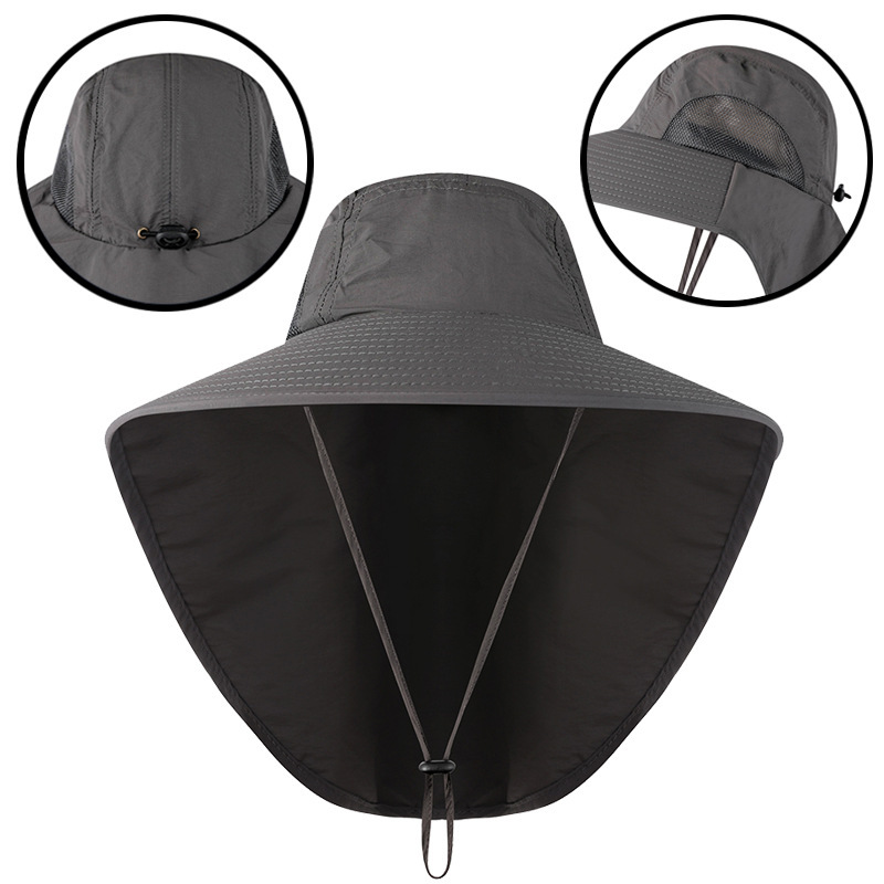 Fishing Sun Hat, Fishing Hat UV Protection Neck Cover Sun Protect Wide Brim Neck Flap Fishing For Travel Camping Hiking Boating