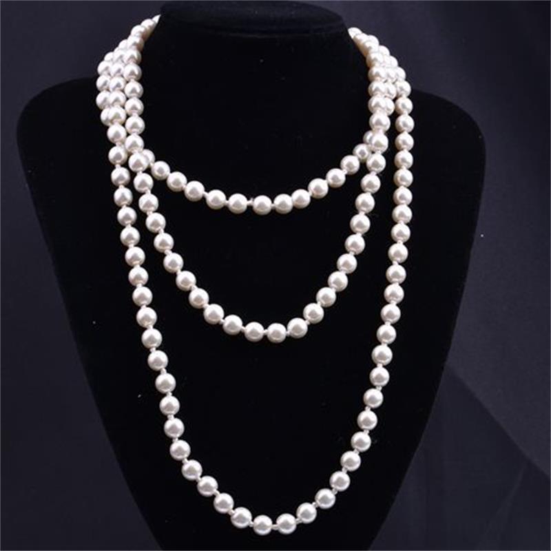 Pearl Sweater Chain Wedding Party Ladies Necklace - Temu