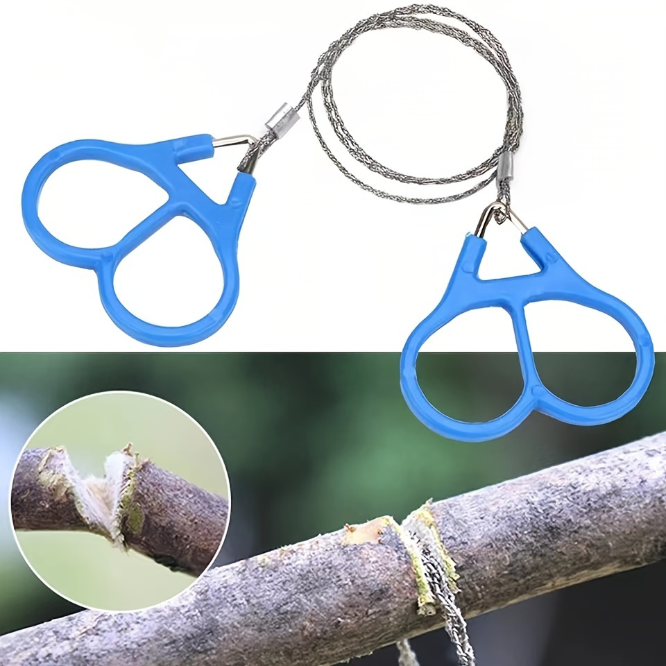 

Portable Stainless Steel Wire Chain Saw, Manual Sawing Cutting, Emergency Survival Tool For Camping Hiking Trekking Travel