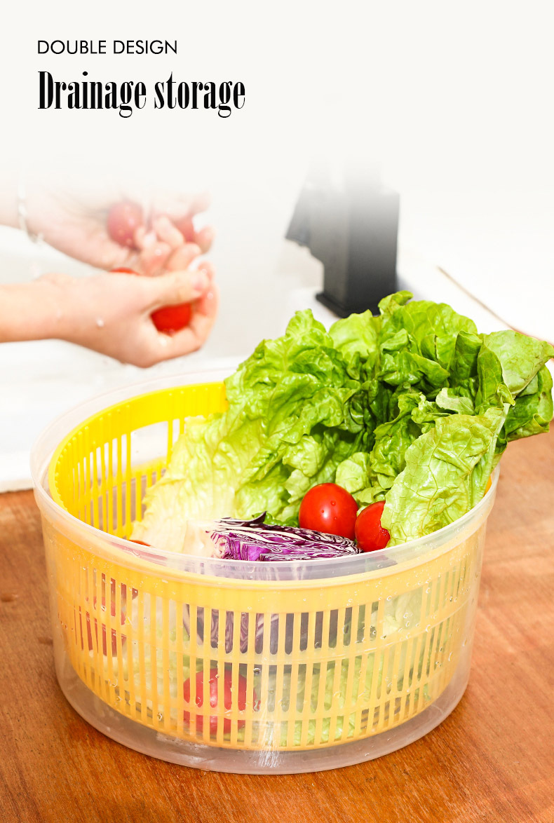 Salad Spinner, Lettuce Spinner, Salad Dressing Shaker, Manual Fruit  Vegetables Dehydrator Dryer Cleaner Basket, Kitchen Items - Temu