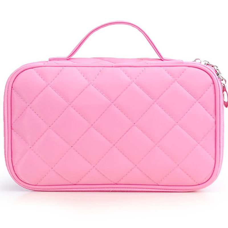 Byootique Makeup Bag with 3 Removable Pouches Loose Leaf Binders Cosmetic Travel - Pink