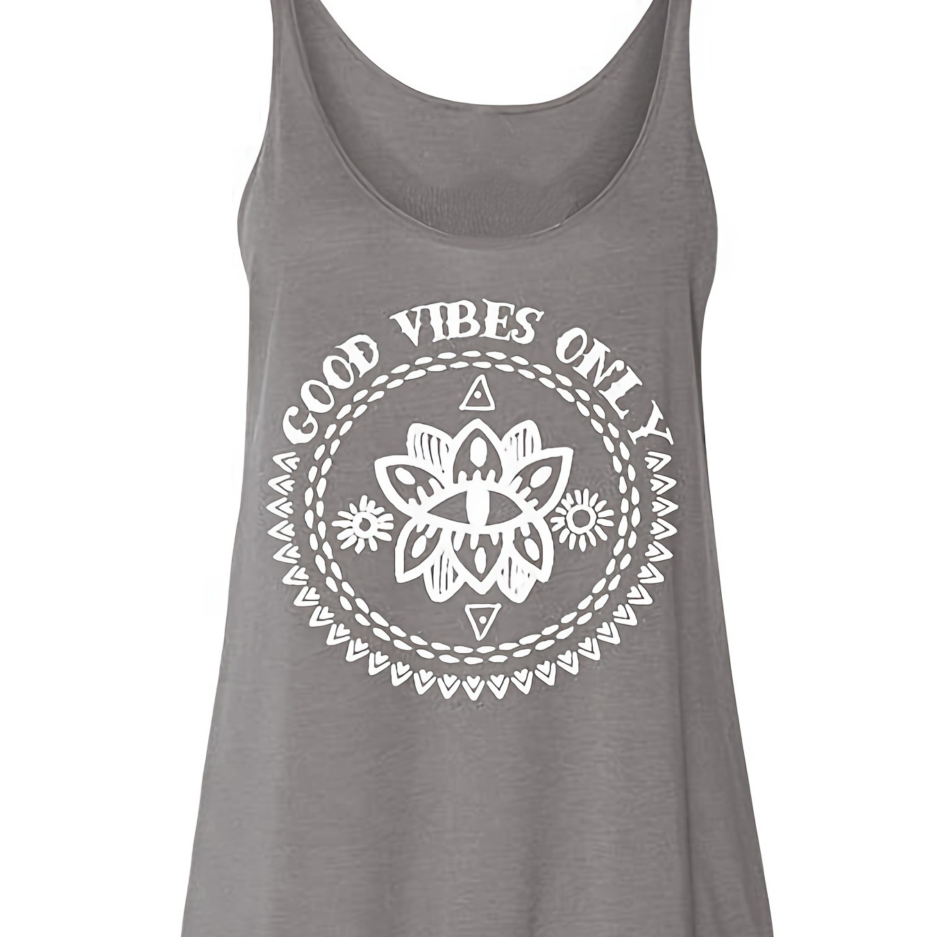 

Letter Graphic Sleeveless Tank Top, Casual Summer Crew Neck Tank Top, Women's Clothing