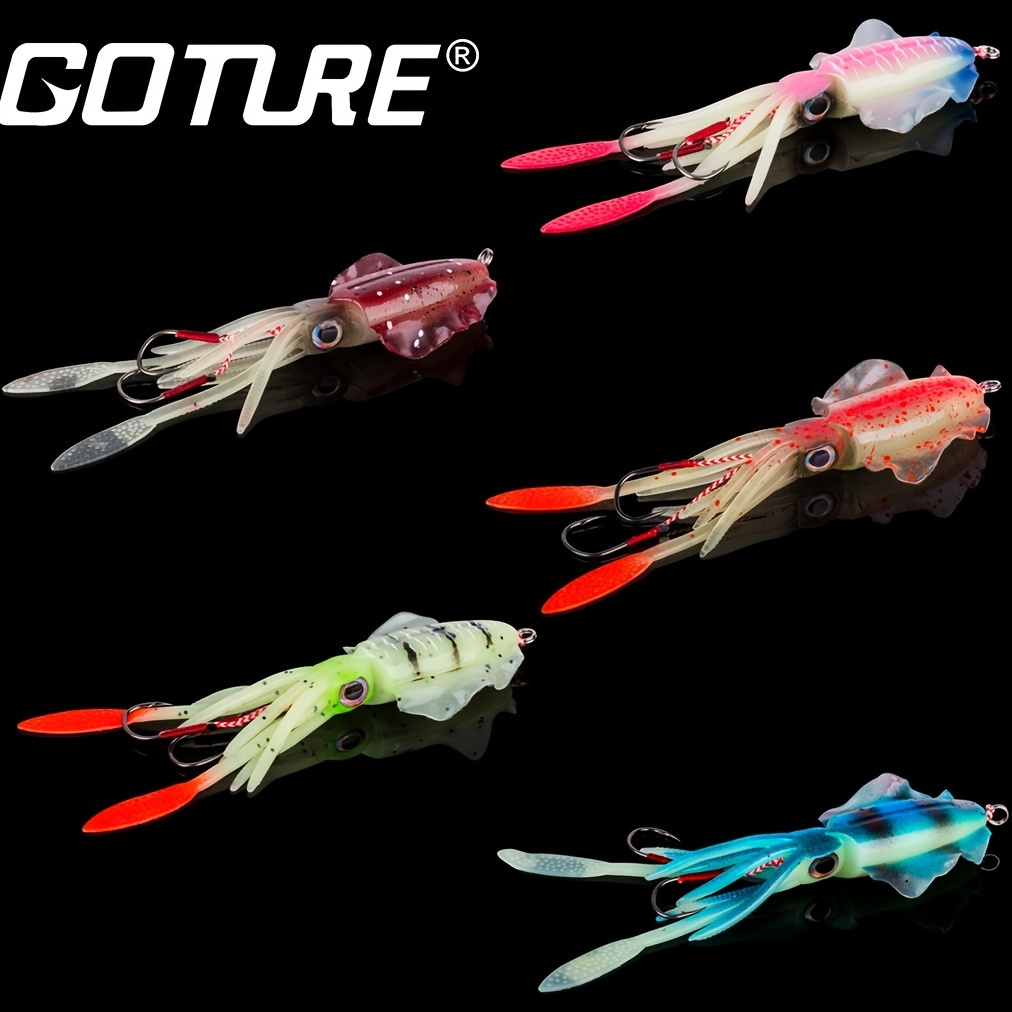 Luminous Squid Fishing Lures Jig Saltwater and Freshwater for bass and ling  cod and Rock Fish
