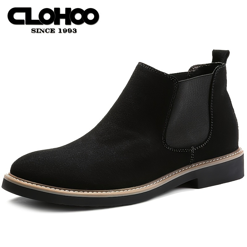 Clohoo Men's Chelsea Boots Handmade Casual Slip On Ankle Boots Outdoor Shoes Fall Winter  Shop 