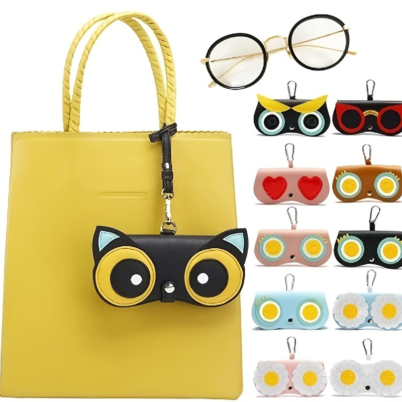 Portable Leather Glasses Case,durable Soft Sunglasses Pouch Slim Case For  Women Unisex Eyeglass Case - Temu