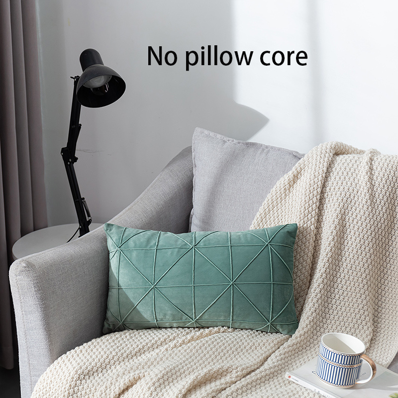Solid Textured Sofa Cushion Cover Lattice Design Thickened Pillowcase