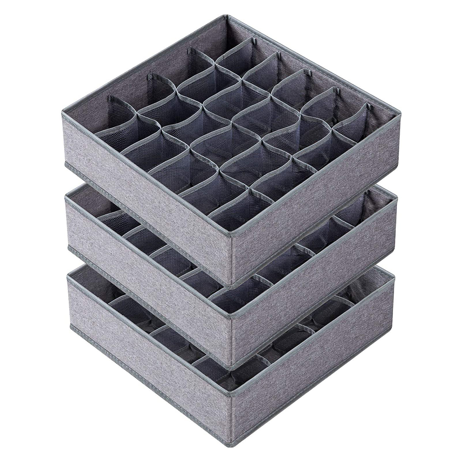   Basics Cajas organizadoras de almacenamiento de cajones  de tela, juego de 6, color gris : Hogar y Cocina