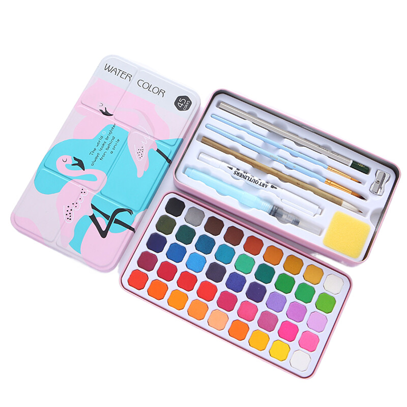 45 Color Professional Watercolor Paint Set In Unique Design