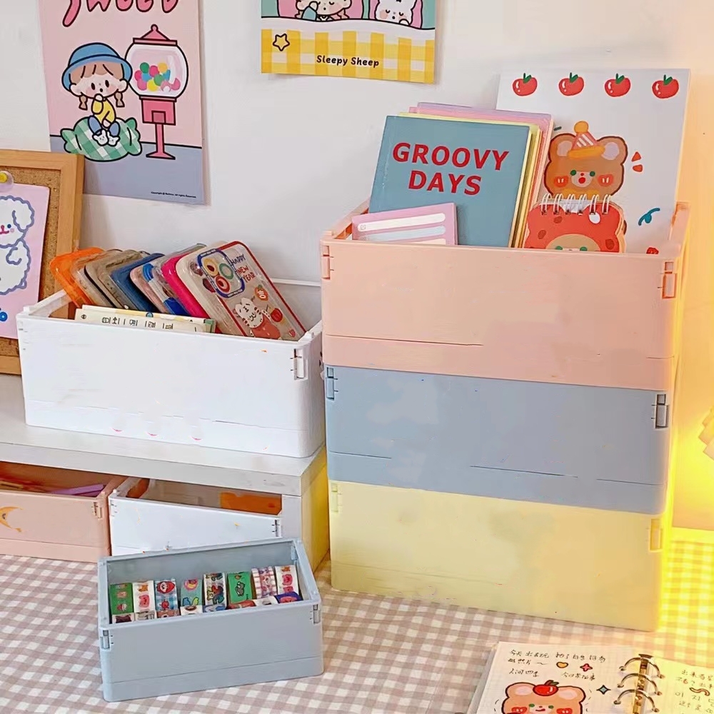 Storage Basket Maximize Desk Space Stylish Foldable Temu