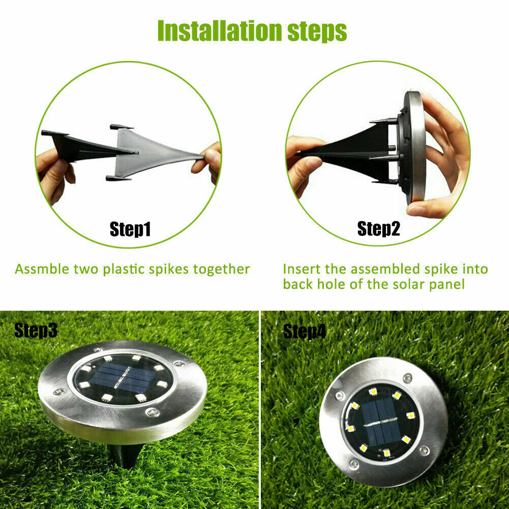 Lámpara solar para exteriores 8 piezas Luces LED para cubierta Lámpara de  paso Luz solar Lámpara de escalera de camino al aire libre para terraza  cerca y escalones YONGSHENG 8390612953644