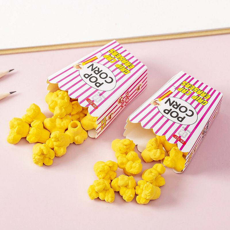 1pc Creative Cute Cartoon Popcorn Shape Eraser School Supplies Contains 12  Erasers | Shop Now For Limited-time Deals | Temu