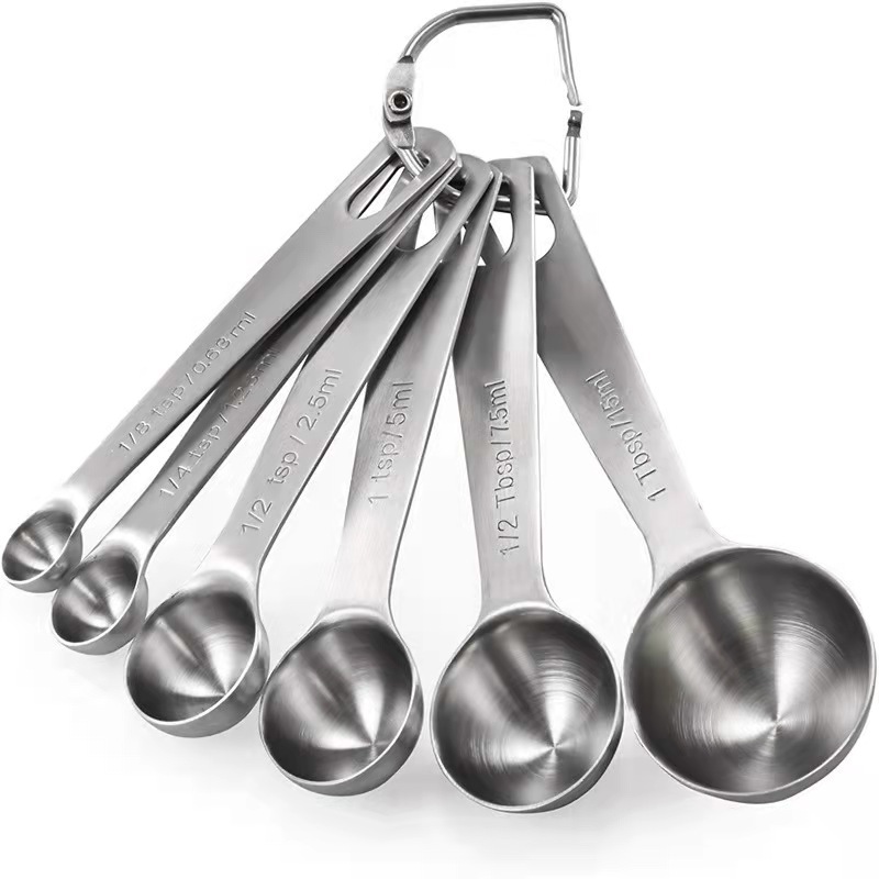 Measuring Spoons Stainless Steel Set of 7 Heavy Duty Metal Teaspoon for  Measuring Dry and Liquid Ingredients