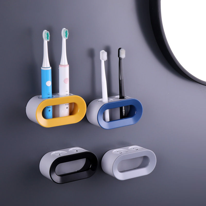 MINILIF Soporte para cepillo de dientes montado en la pared para baño,  soporte para cepillo de dientes eléctrico, soporte para peine y maquinilla  de