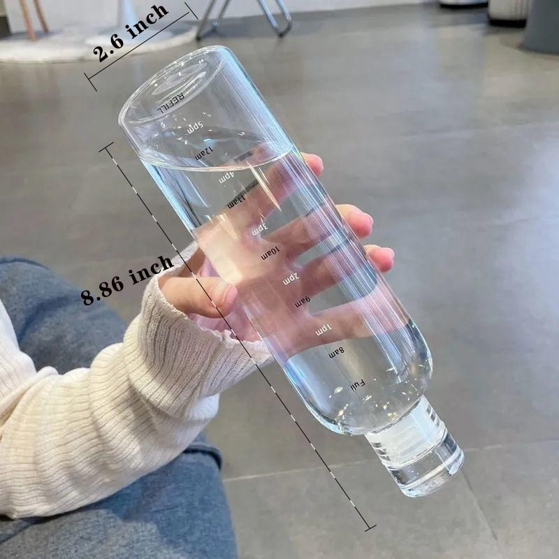 Simple Time Scale Cup Clear Plastic Cup Fashion Sports Water - Temu