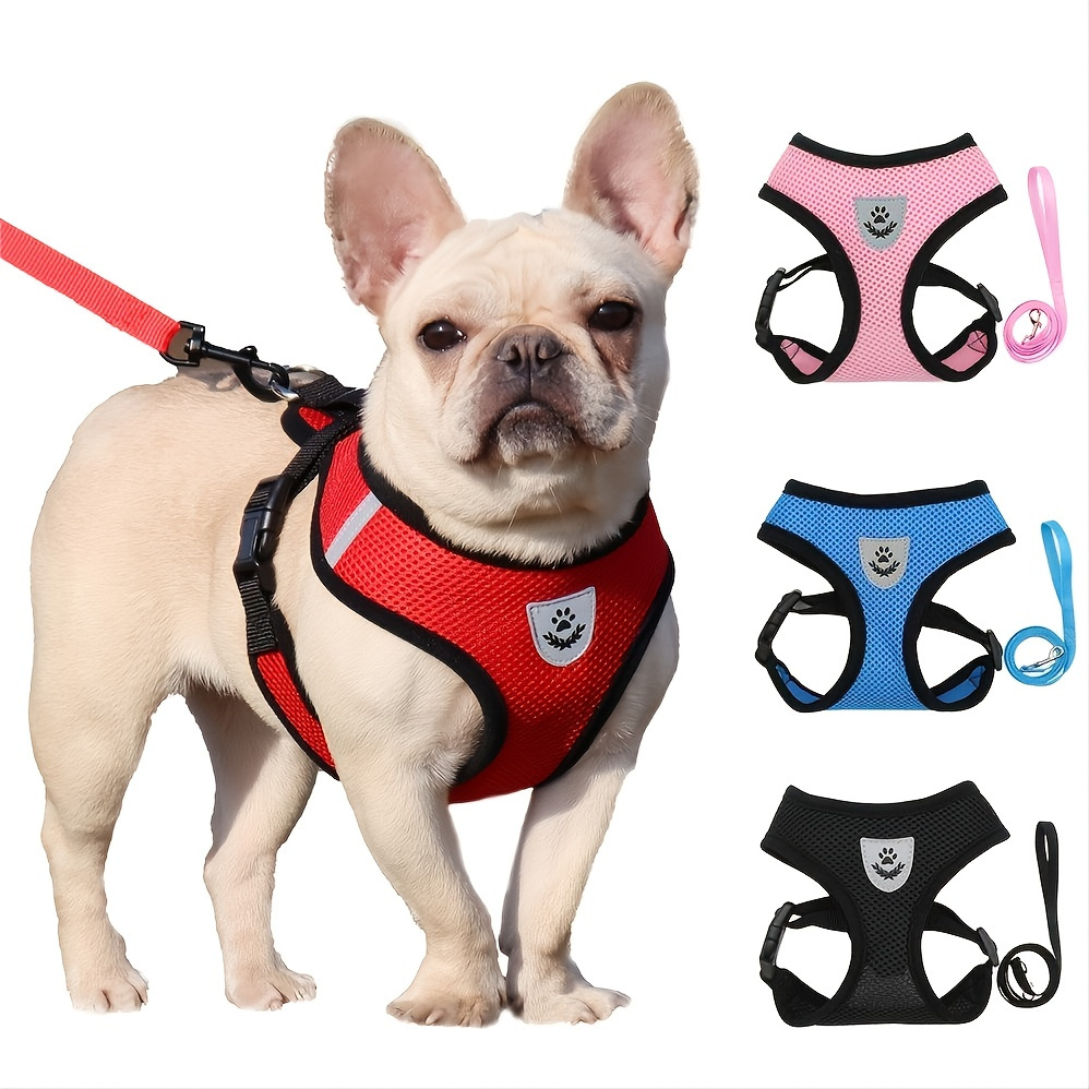 

Adjustable Reflective Pet Harness And Leash Set For Dogs And Cats - No Pull, Soft Mesh, Safe And Comfortable