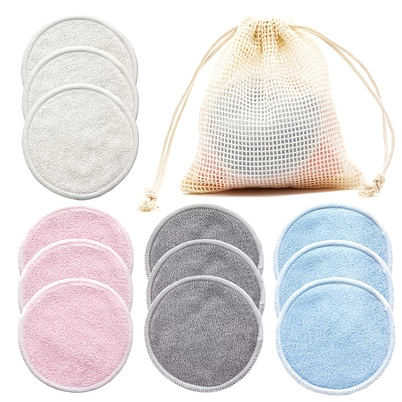 

Makeup Remover Pads Reusable Bamboo Makeup Remover Pads 12pcs/pack Microfiber Washable Rounds Cleansing Tools Make Up Removal Pad Ultra-soft Reusable Microfiber Pad
