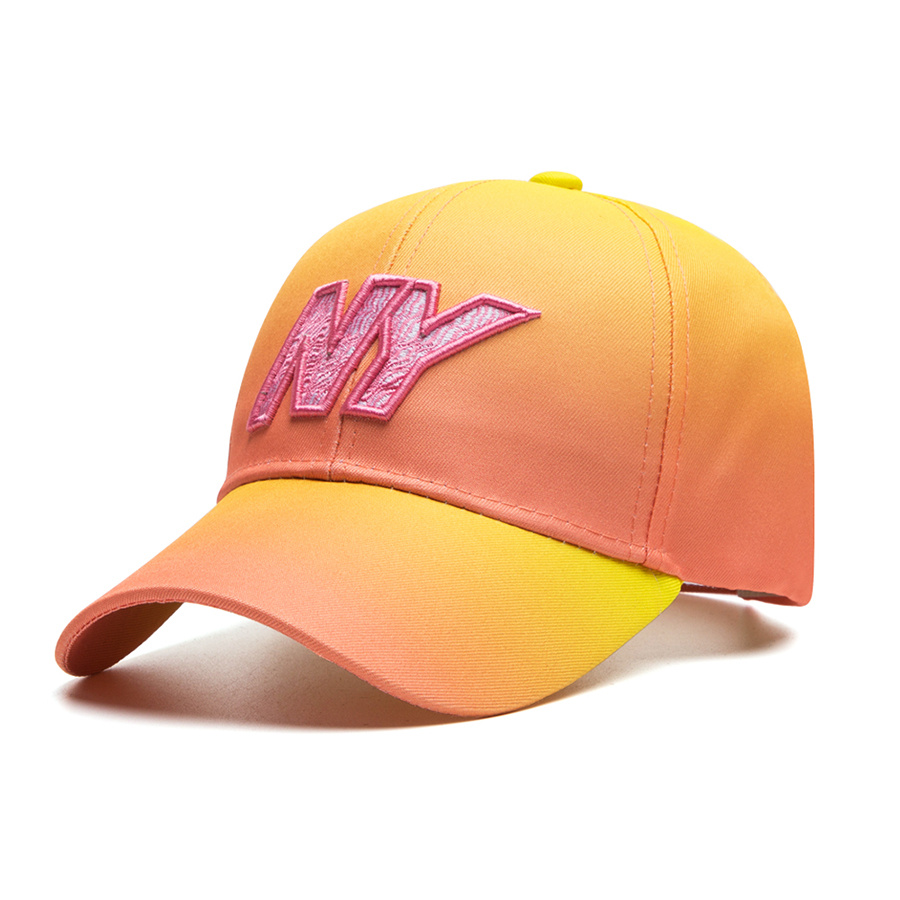 Women Letter Embroidered Baseball Fashion Gradient Hat Adjustable