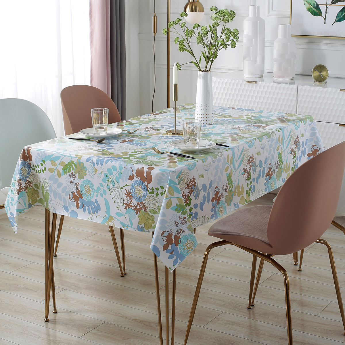 1pc Tablecloth Pvc Fabric Anti Scalding Waterproof Oil Proof Non Slip ...