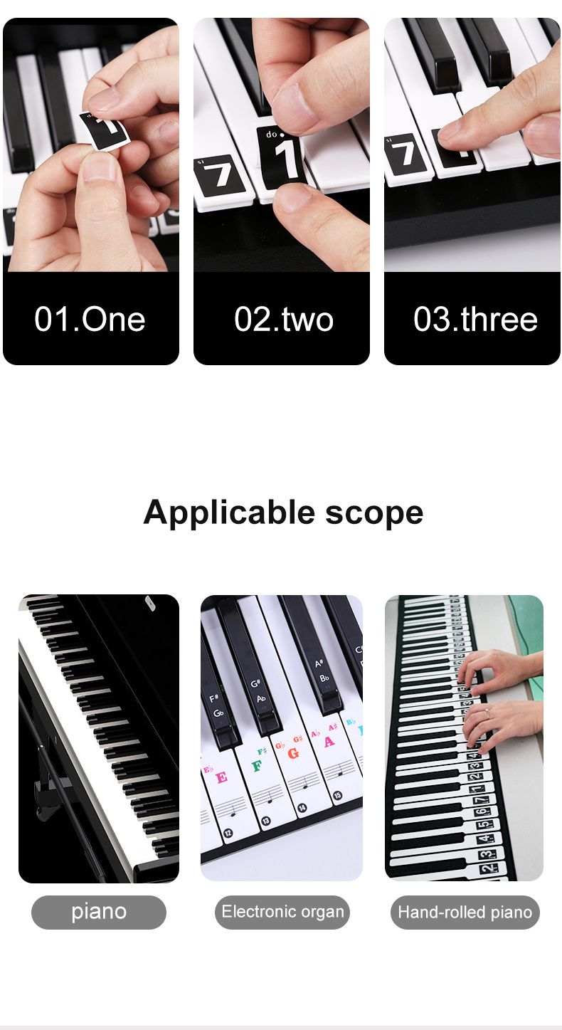 Piano Keyboard Stickers 88 61 54 Universal Electronic Piano - Temu