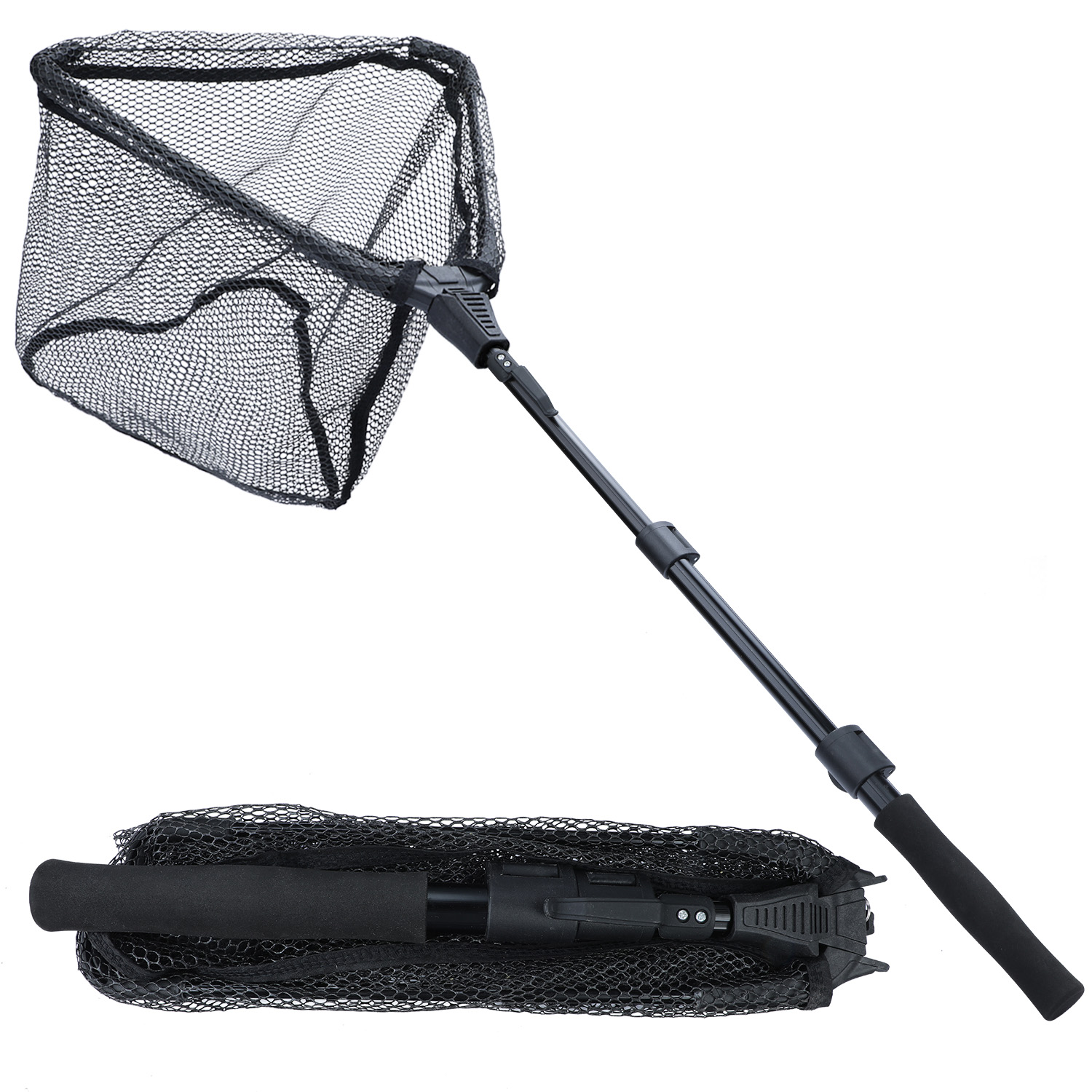 Fishing Net Fish Landing Net Foldable Collapsible Telescopic Pole Handle  Safe Fish Catching or Releasing 