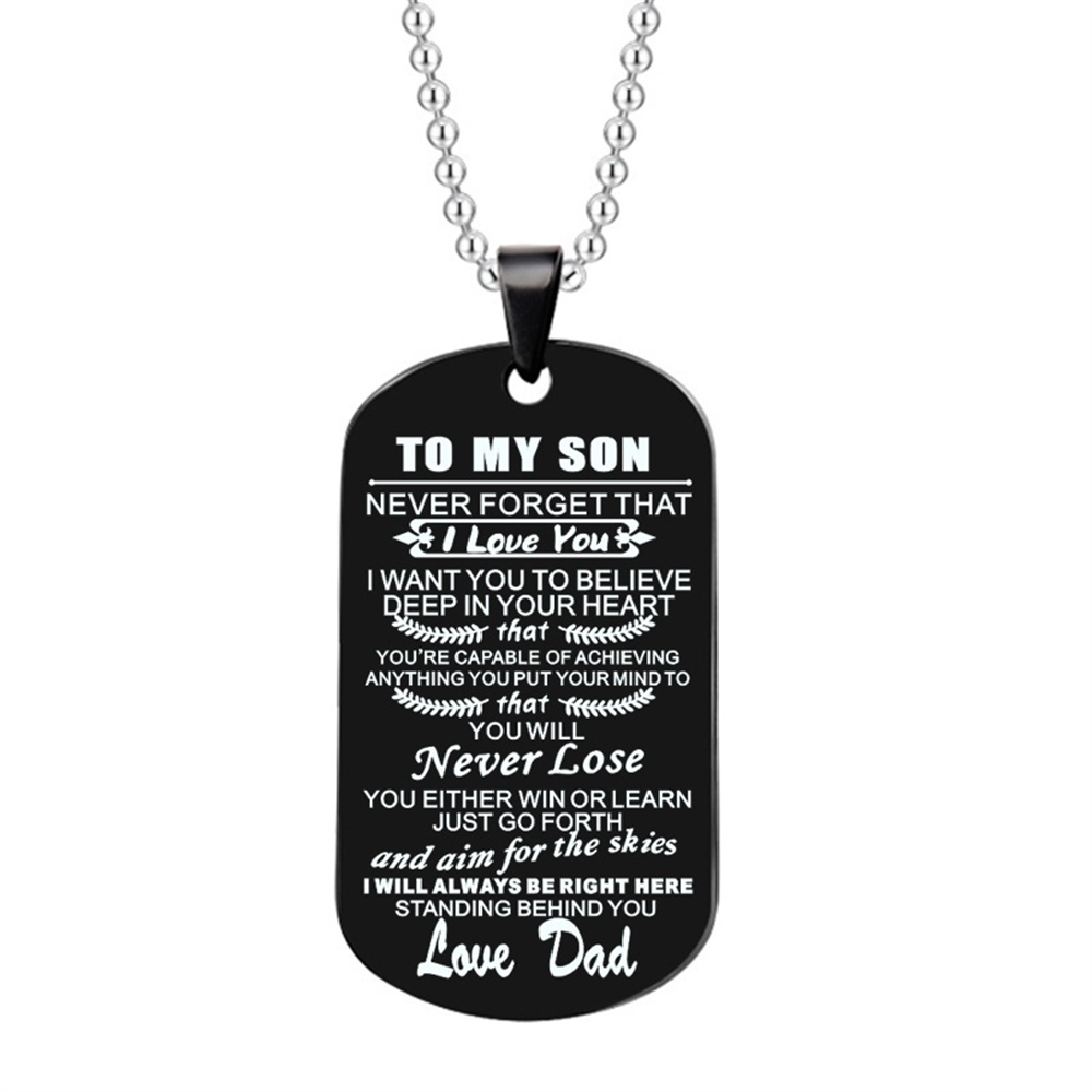 Mom to son stainless steel best sale dog tag