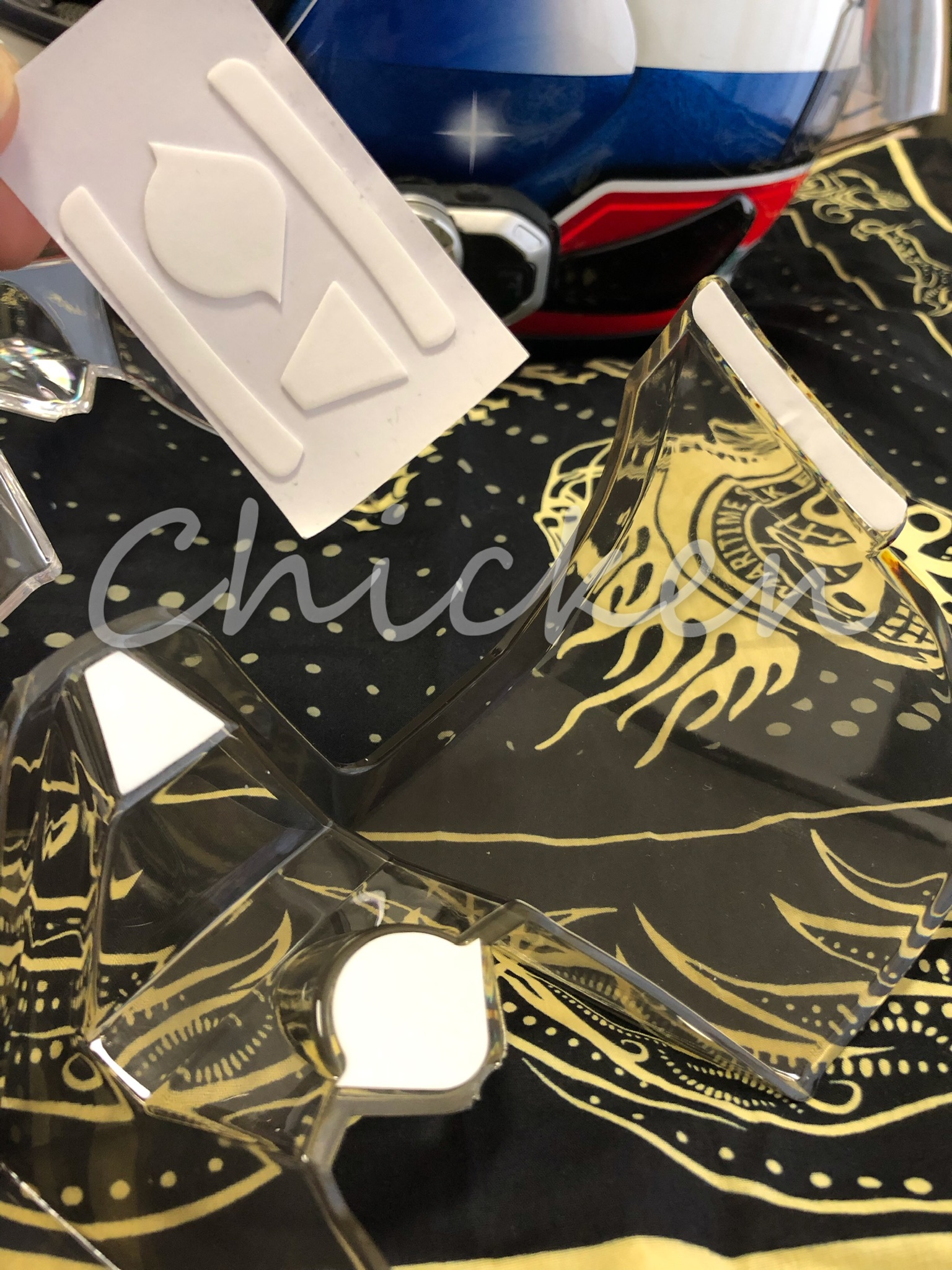 1pc Motorcycle Helmet Wind Deflector Fin Sports Helmet Rear Wing For