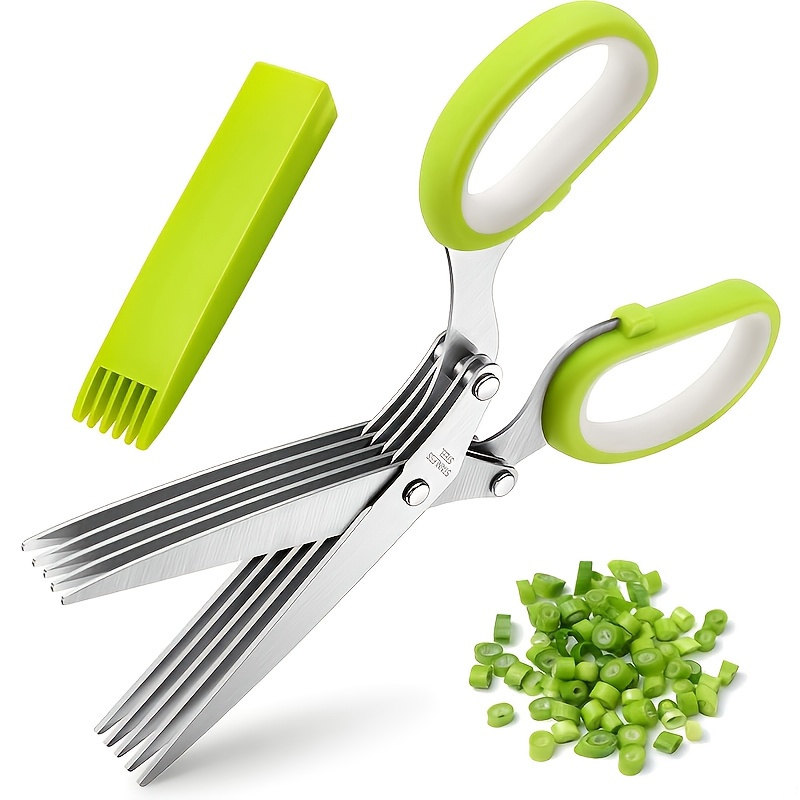 

1pc 5 Blade Kitchen Herb Shears - Perfect For Chopping Basil, Chive, Parsley And More - Easy To Use And Durable