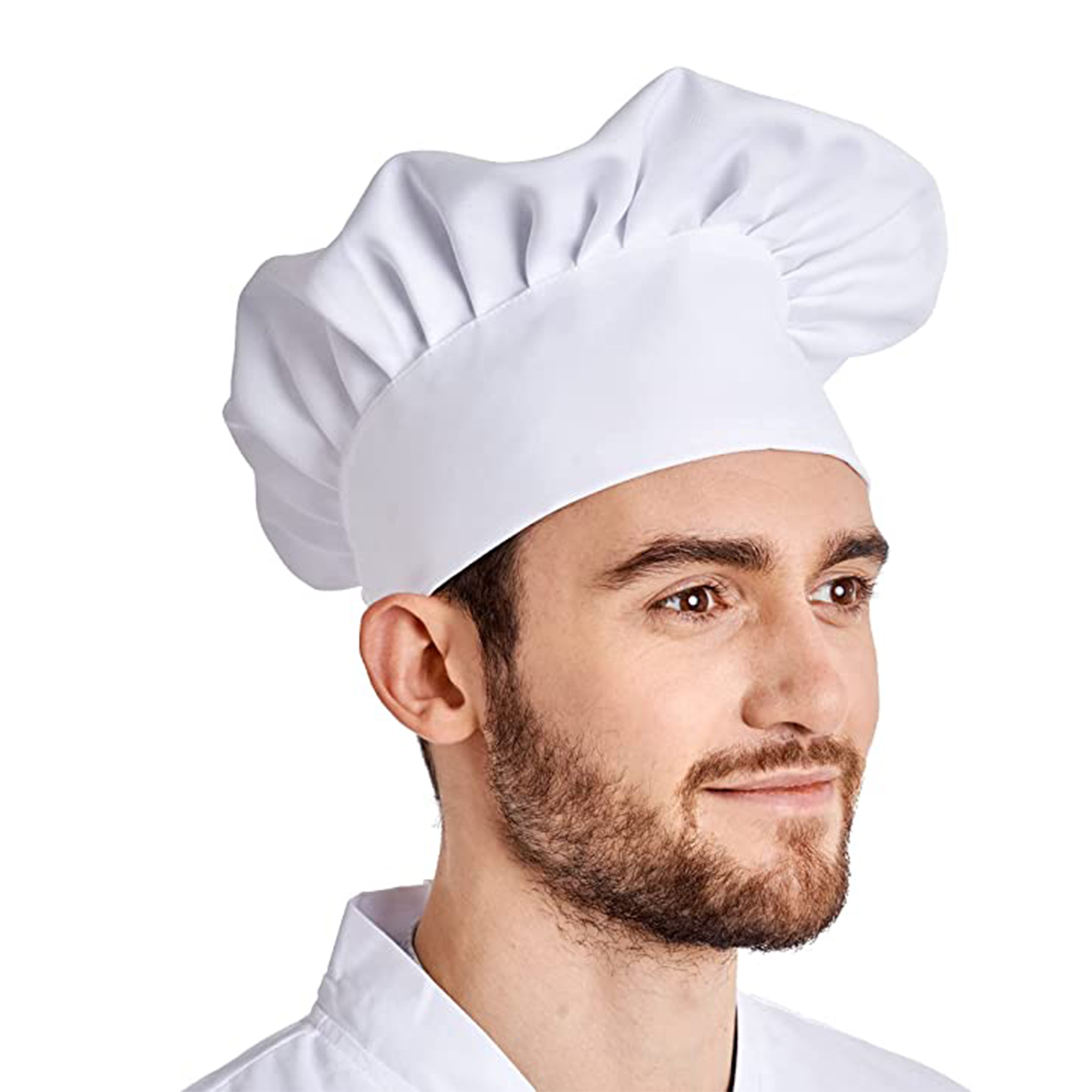 KBNIAN Gorro Cocinero, 2 Piezas de Gorro de Chef Ajustable con Goma  Elástica Sombrero de Chef de Algodón Sombrero de Cocinero Gorro de Panadero  Gorro para Cocina Restaurante Hotel (Blanco) : 